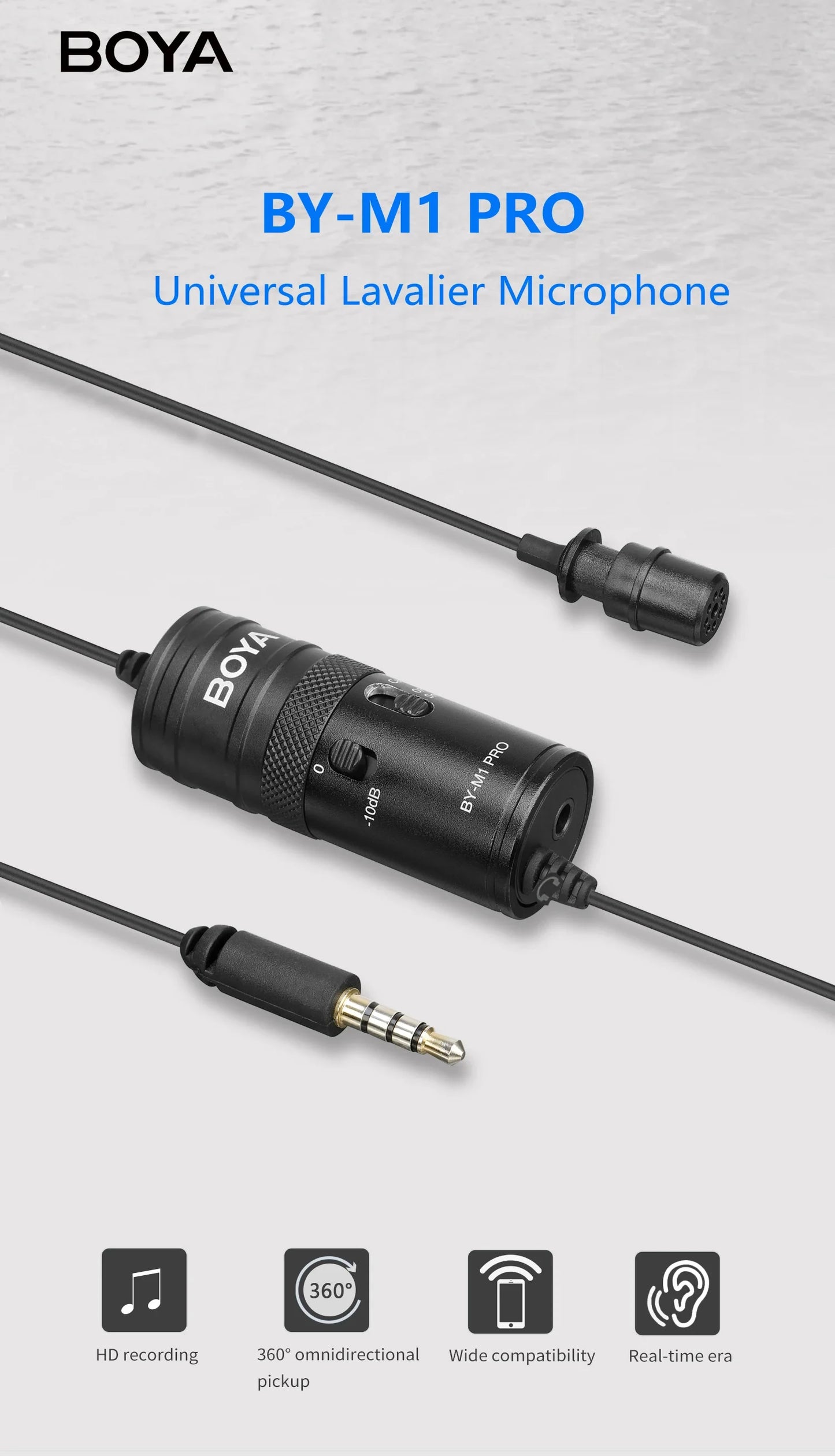 Microfone de lapela condensador BOYA BY-M1