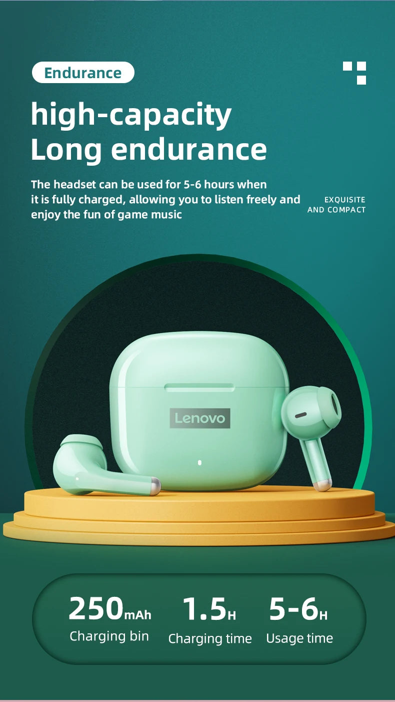 Fones de ouvido Bluetooth sem fio Lenovo LP40Pro