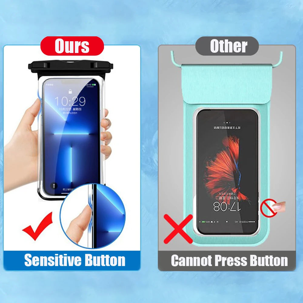 Capa de celular à prova d'água para natação, protetora universal subaquática para iPhone 11, 12, 13, 14 Pro Max X