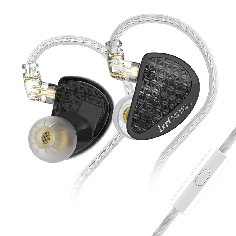Fones de ouvido com fio KZ AS16 Pro 16BA, armadura balanceada, monitor de graves HIFI, com cancelamento de ruído