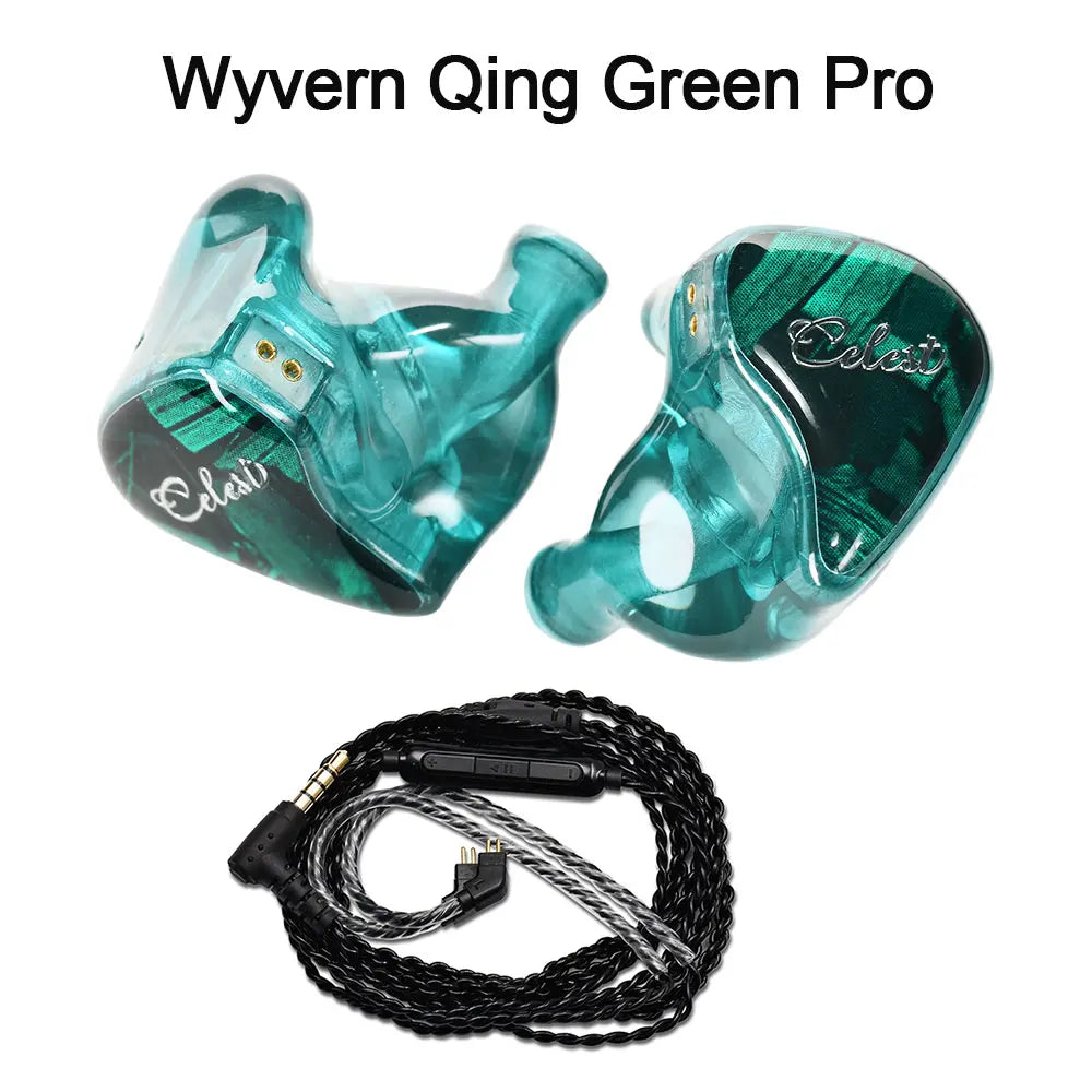 Fones de ouvido Kinera Celest Wyvern pretos com cabo e microfone