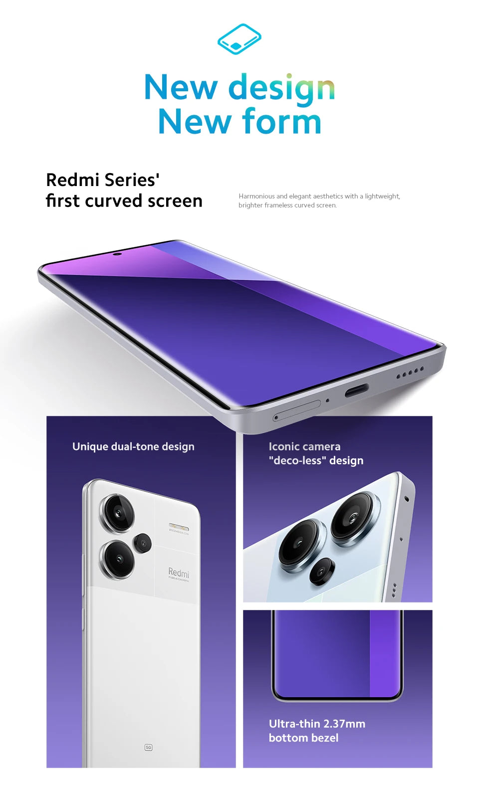 Smartphone Xiaomi Redmi Note 13 Pro Plus 5G, tela MOLED curva de 6,67", MediaTek Dimensity 7200-Ultra