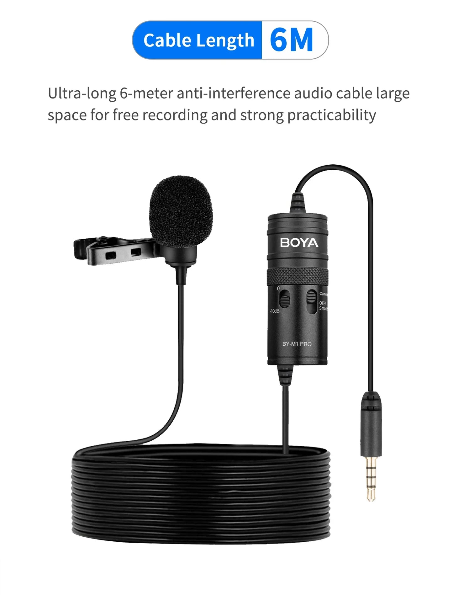 Microfone de lapela condensador BOYA BY-M1