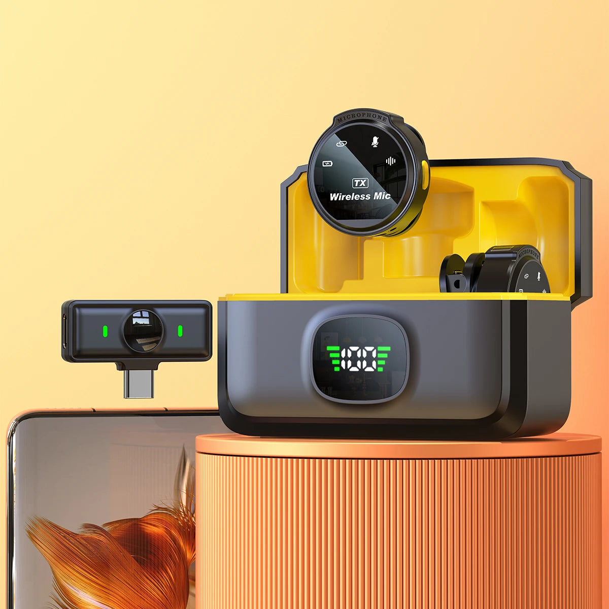 Microfone de lapela sem fio Xiaomi USB-C/iOS