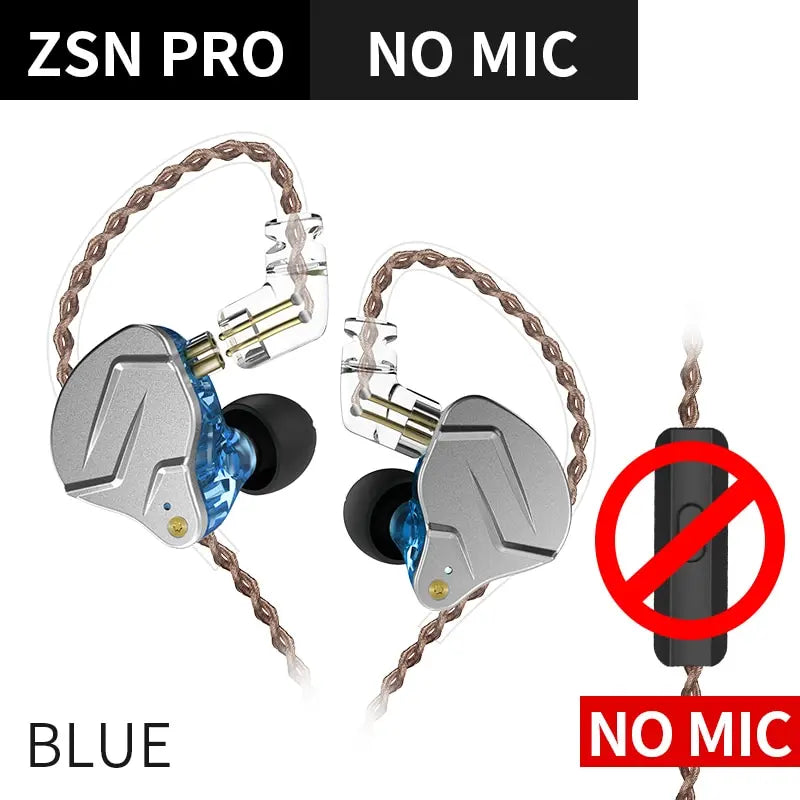 Fones de ouvido KZ ZSN PRO 1BA 1DD com graves de metal HIFI