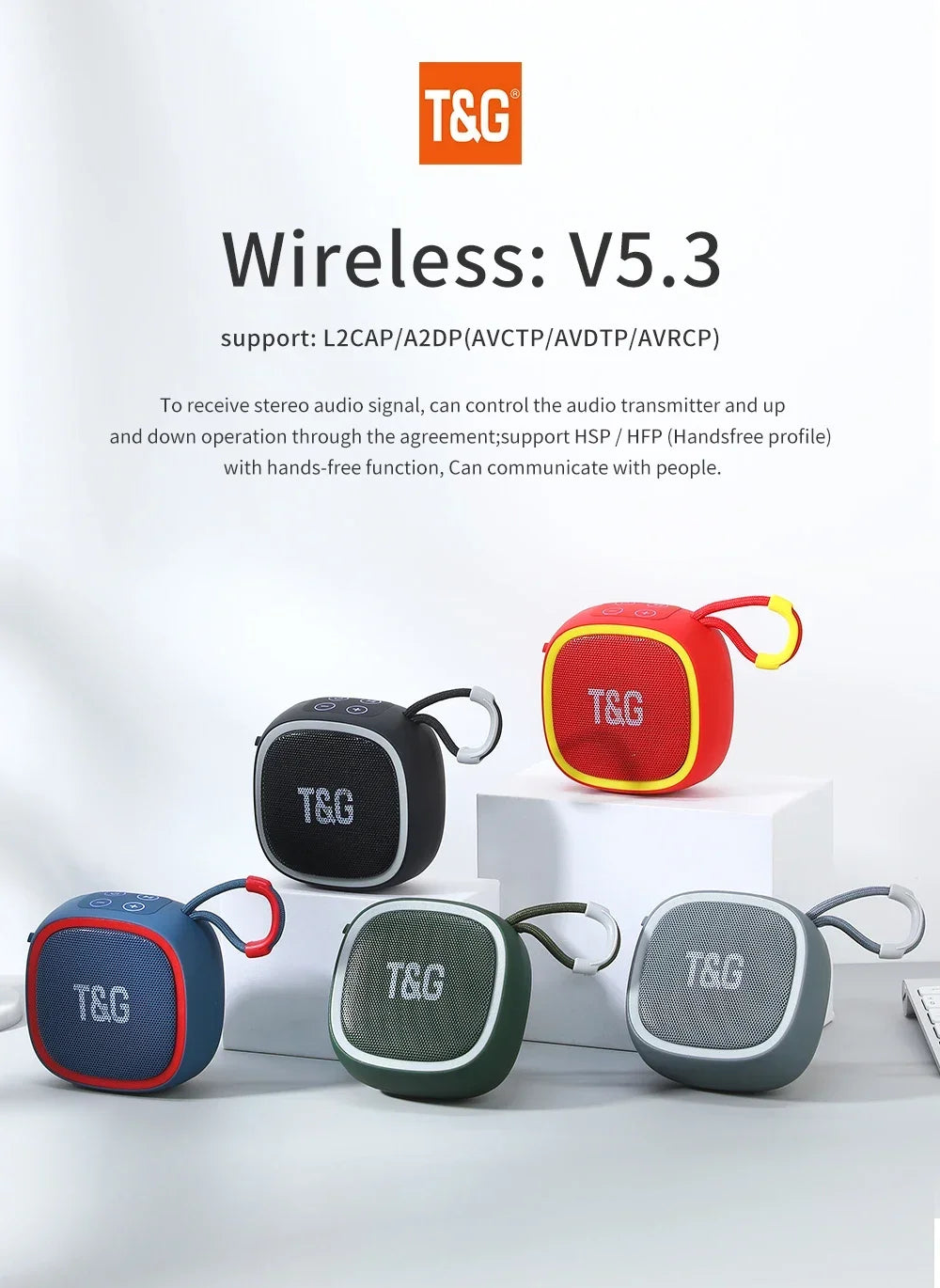 Mini Caixa de Som Bluetooth sem Fio Potente TG659 TWS 5.3