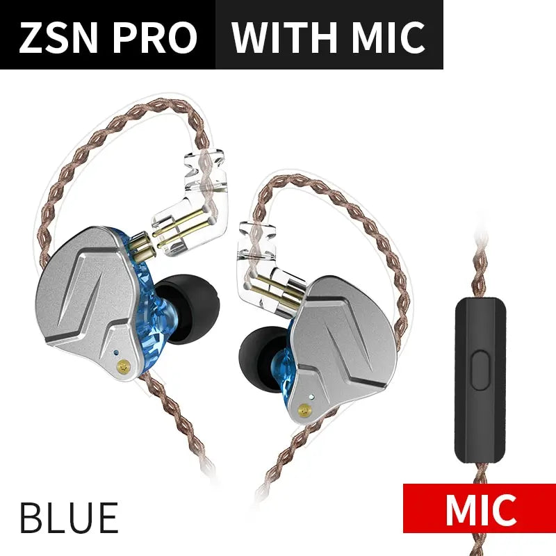 Fones de ouvido KZ ZSN PRO 1BA 1DD com graves de metal HIFI
