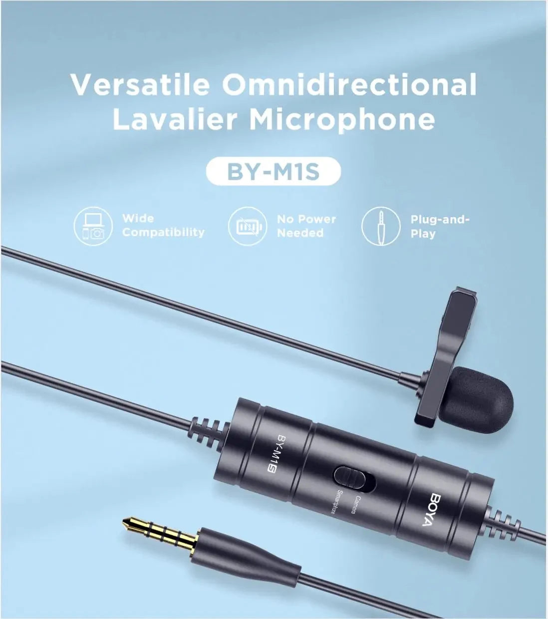 Microfone de lapela condensador BOYA BY-M1