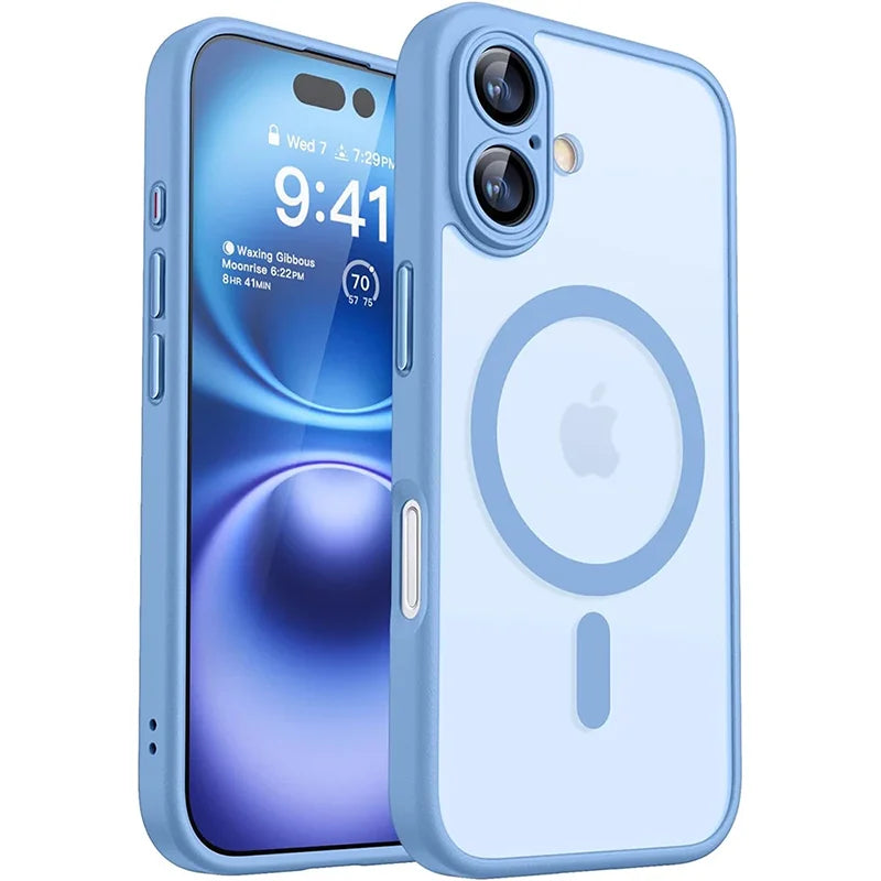 Capa para iPhone 16 15 14 13 Pro Max Plus, capa fosca e translúcida