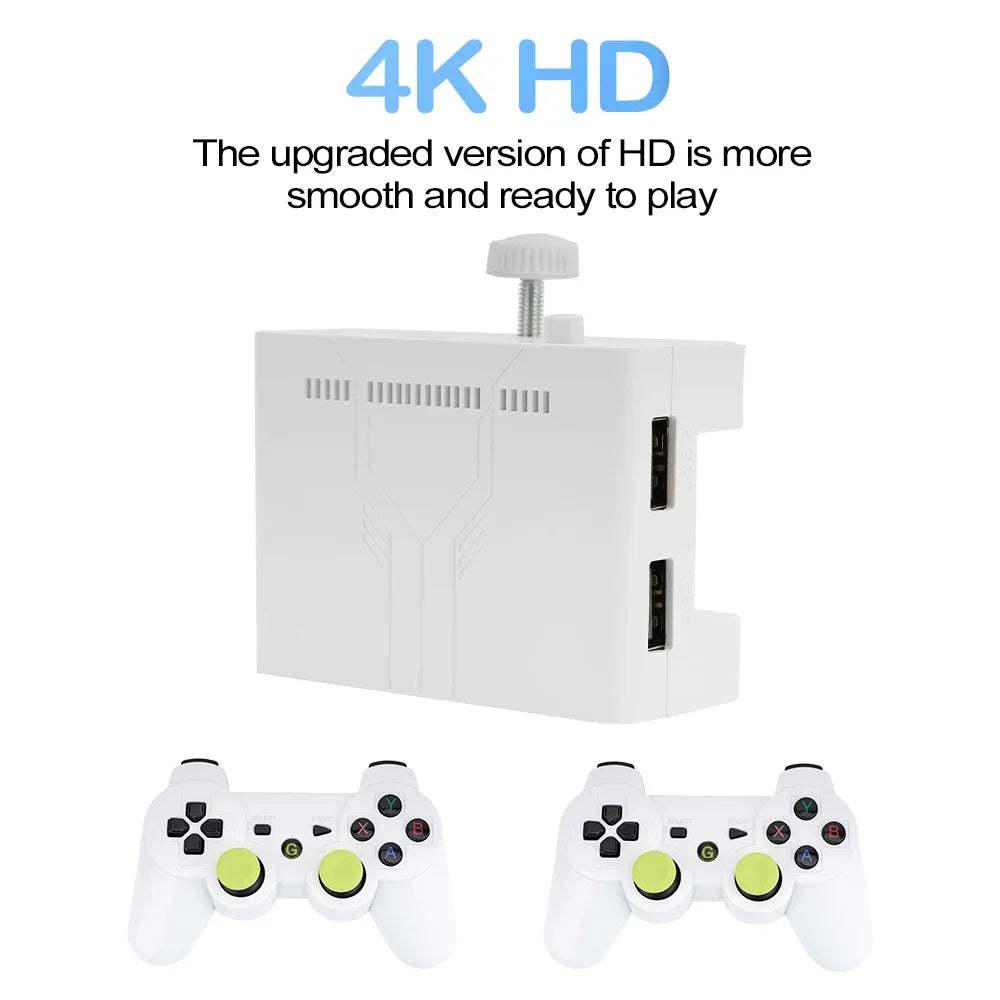 Console de jogos Y7 128G / 256G Sistema Linux 4K, Controle sem fio Jogo retrô