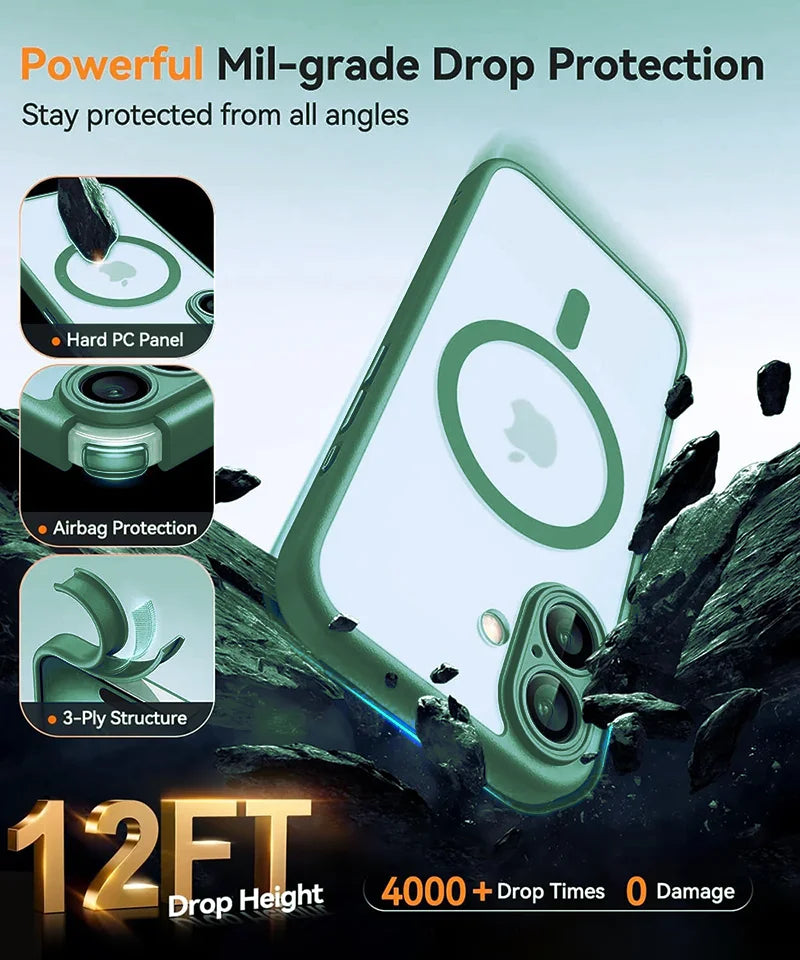 Capa para iPhone 16 15 14 13 Pro Max Plus, capa fosca e translúcida
