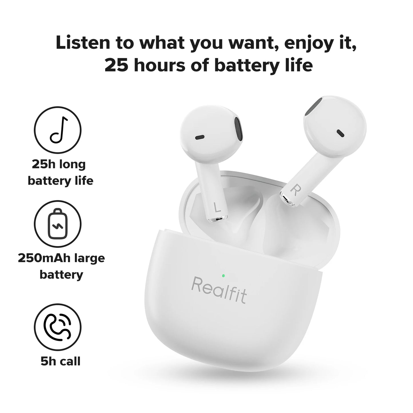 Fone de ouvido Bluetooth Realfit F1