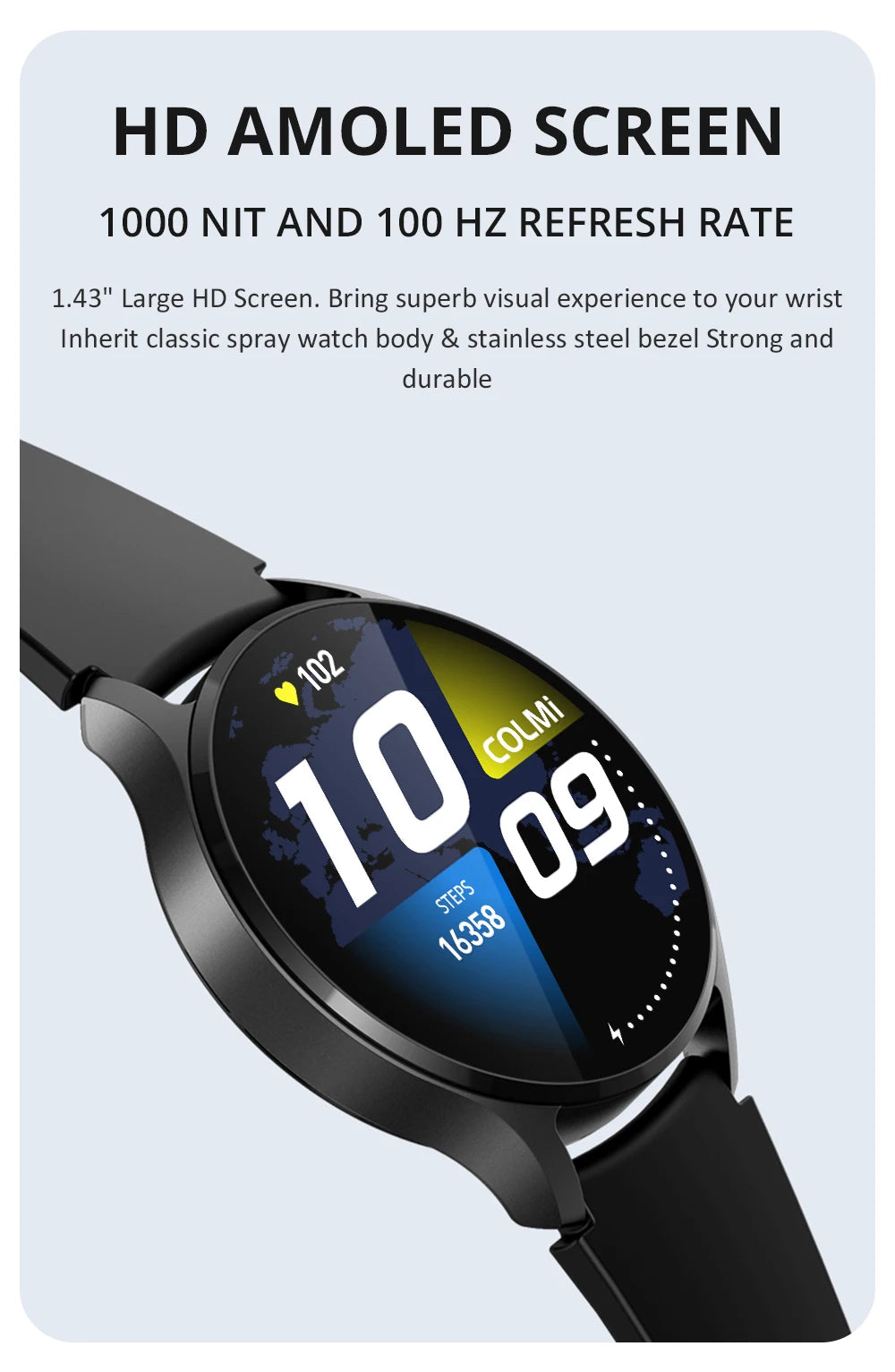 Smartwatch COLMI i28 Ultra AI com tela AMOLED, IA DA-GPT integrada, unissex