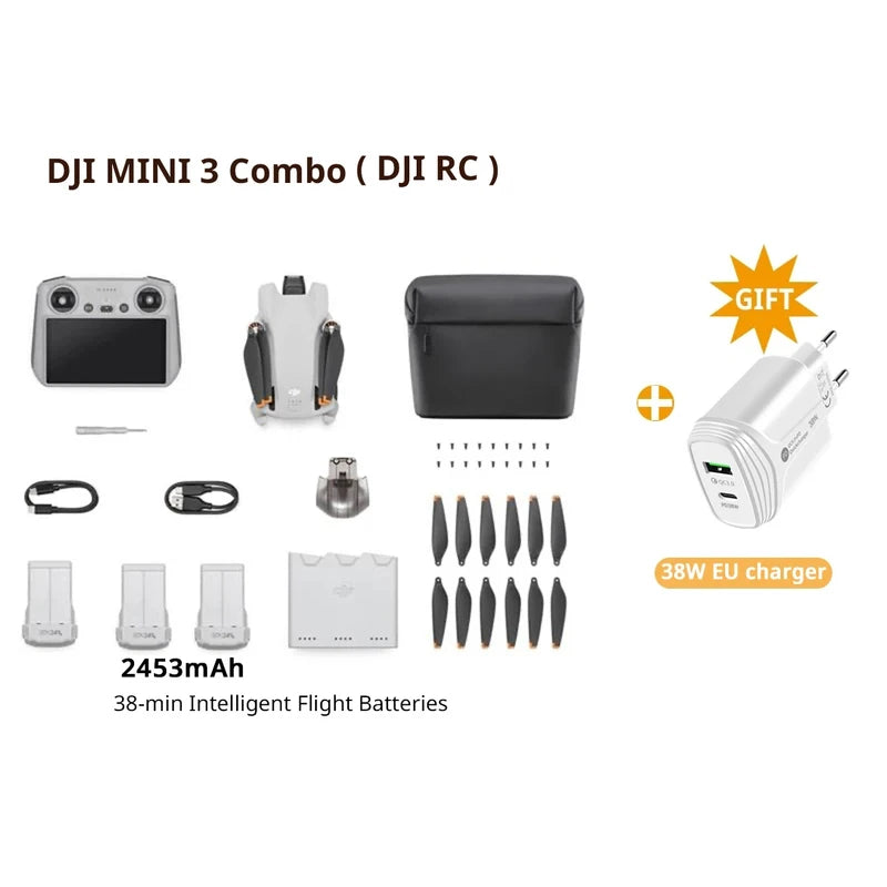 DJI Mini 3 Combo Drone com transmissão de 10 km