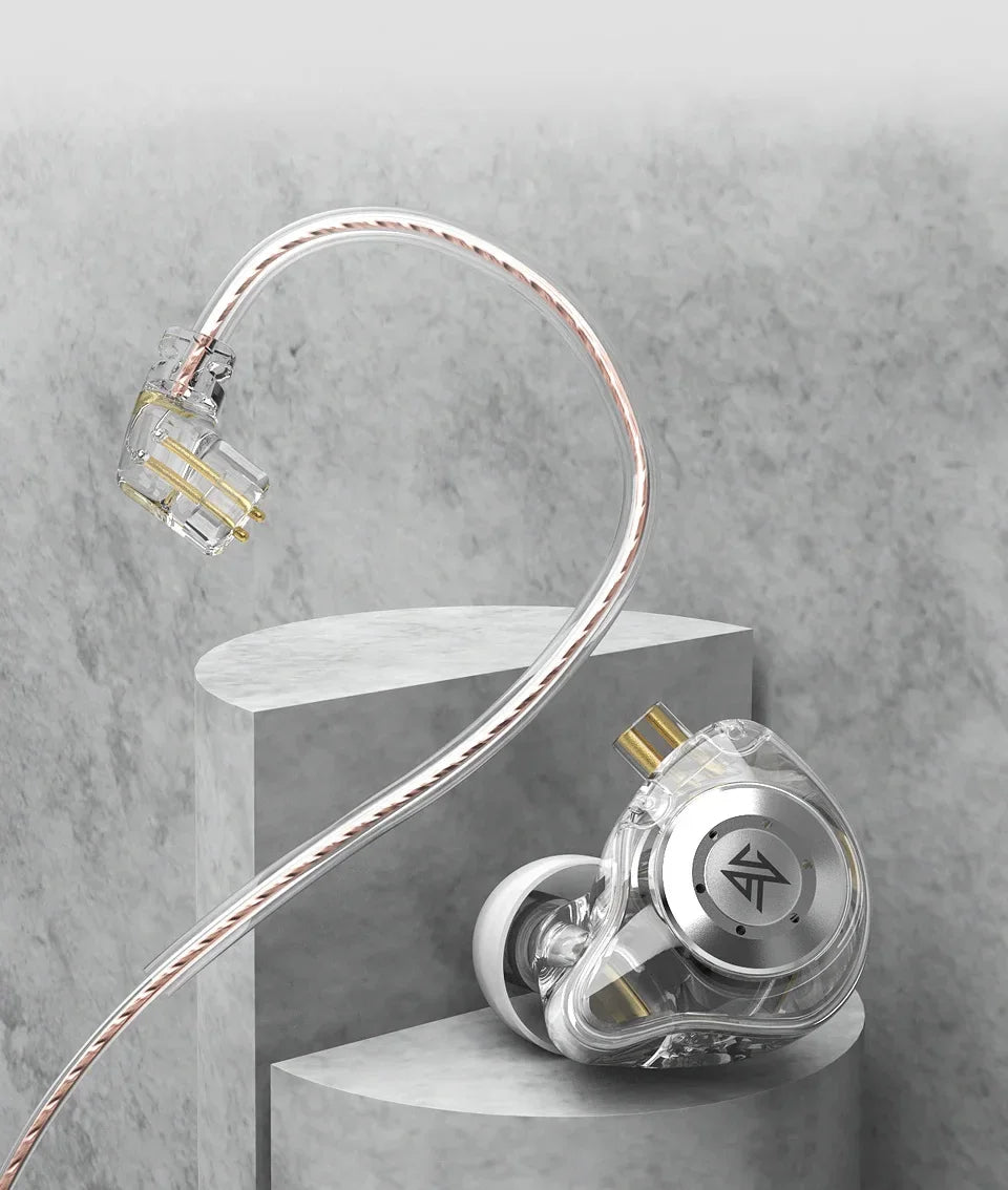 Fones de ouvido KZ EDX PRO Dynamic Drive HIFI Bass intra-auriculares com cancelamento de ruído