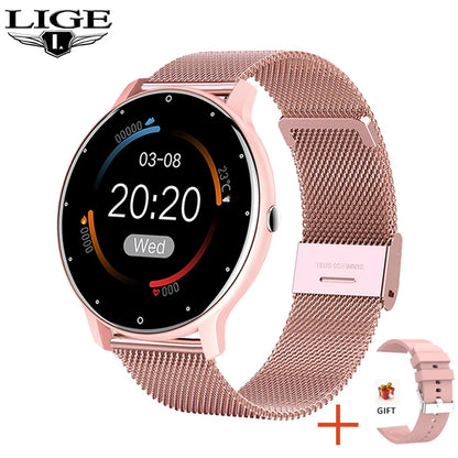 Smartwatch feminino LIGE com tela sensível ao toque e 1,33 polegadas