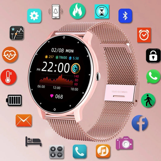 Smartwatch feminino LIGE com tela sensível ao toque e 1,33 polegadas
