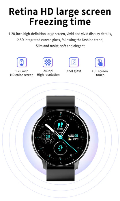 Smartwatch feminino LIGE com tela sensível ao toque e 1,33 polegadas