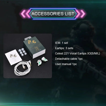 Fones de ouvido Kinera Celest Wyvern pretos com cabo e microfone