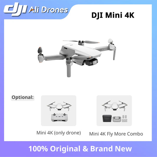 Drone DJI Mini 4K com câmera 4K/30 fps, distância de transmissão de 10 km