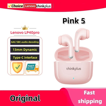 Fones de ouvido Bluetooth sem fio Lenovo LP40Pro