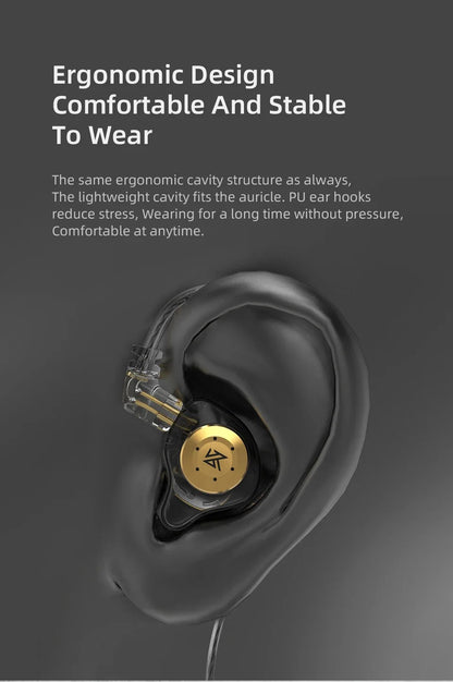 Fones de ouvido KZ EDX PRO Dynamic Drive HIFI Bass  intra-auriculares com cancelamento de ruído