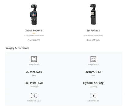 Câmera DJI Osmo Pocket 3 Gimbal 1″ CMOS