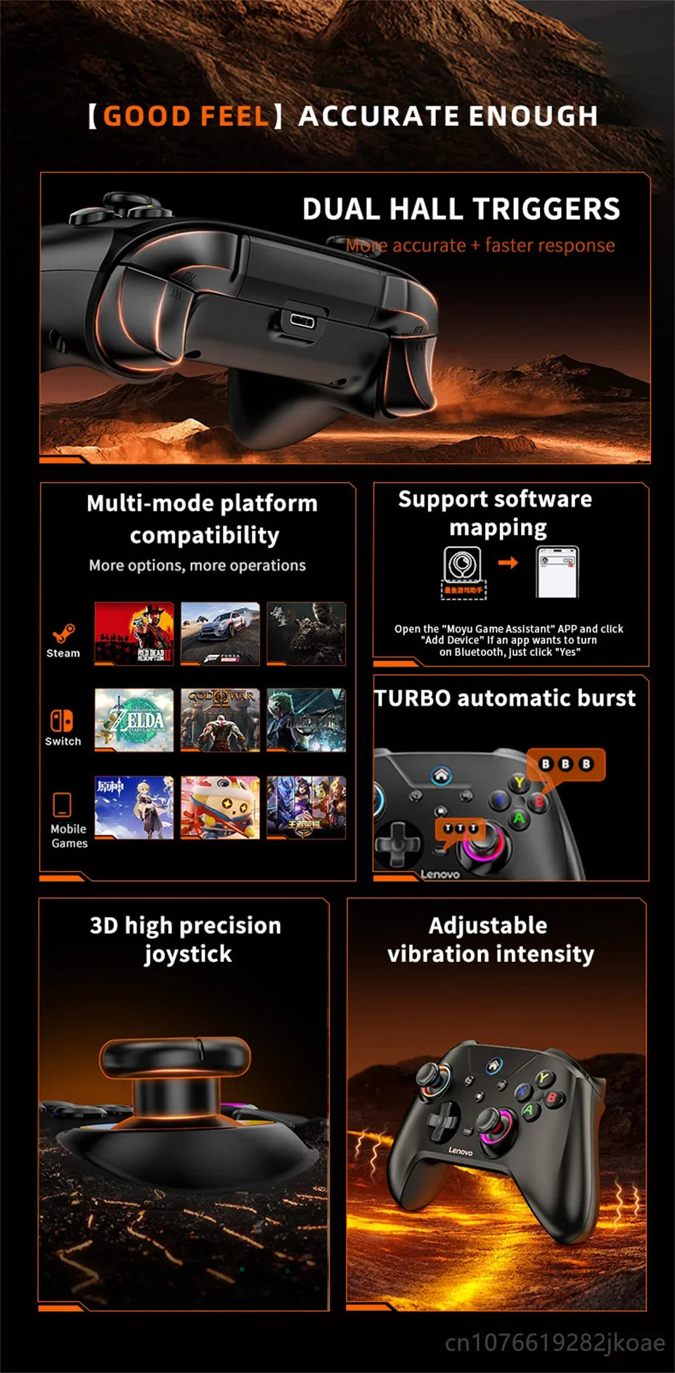 Controle joystick sem fio Bluetooth