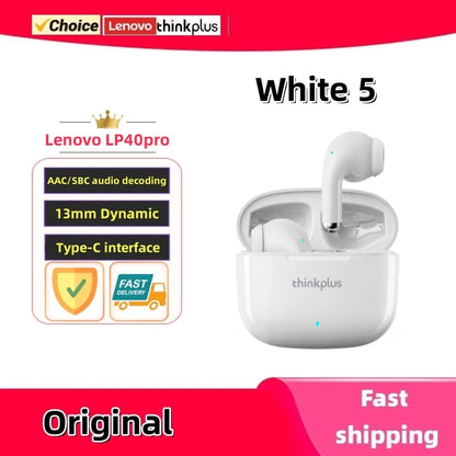 Fones de ouvido Bluetooth sem fio Lenovo LP40Pro
