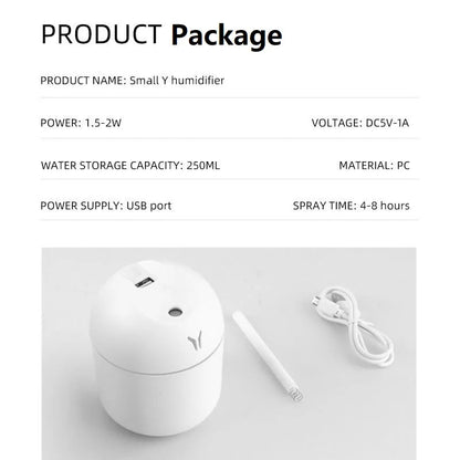 Mini umidificador de ar 250 ml USB