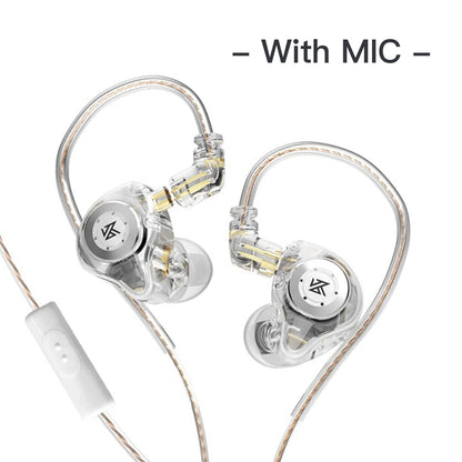 Fones de ouvido KZ EDX PRO Dynamic Drive HIFI Bass  intra-auriculares com cancelamento de ruído