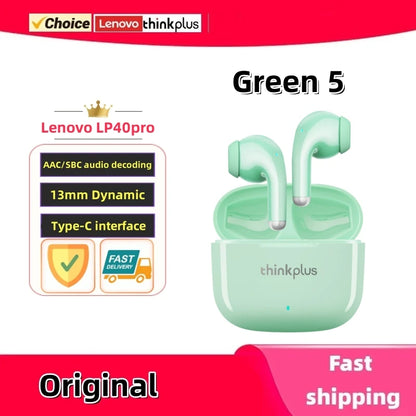 Fones de ouvido Bluetooth sem fio Lenovo LP40Pro