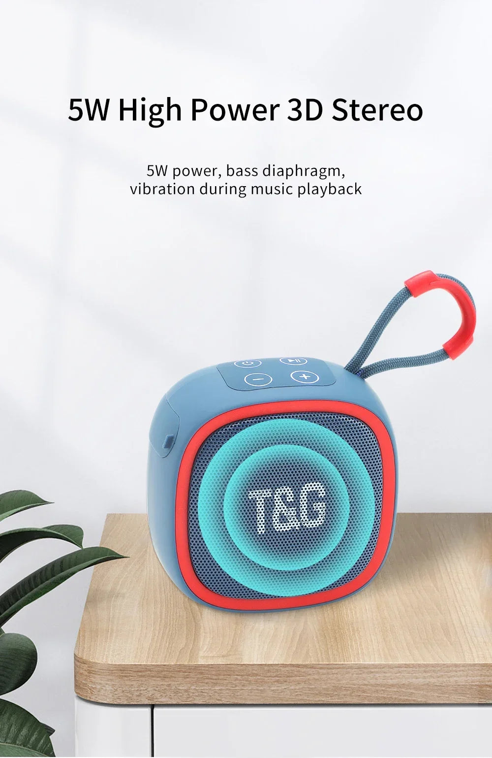 Mini Caixa de Som Bluetooth sem Fio Potente TG659 TWS 5.3