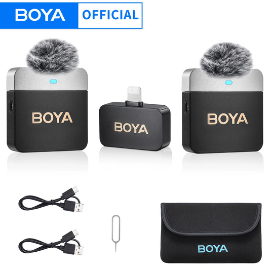 Microfone condensador de lapela sem fio BOYA BY-M1V