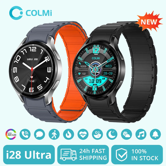 Smartwatch COLMI i28 Ultra AI com tela AMOLED, IA DA-GPT integrada, unissex