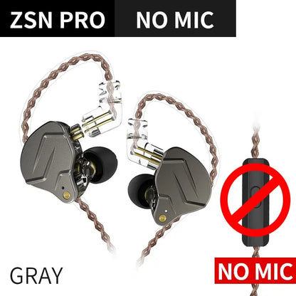 Fones de ouvido KZ ZSN PRO 1BA 1DD com graves de metal HIFI