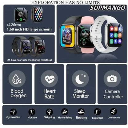 Smartwatch T88K com tela LCD de 1,68 polegadas unissex