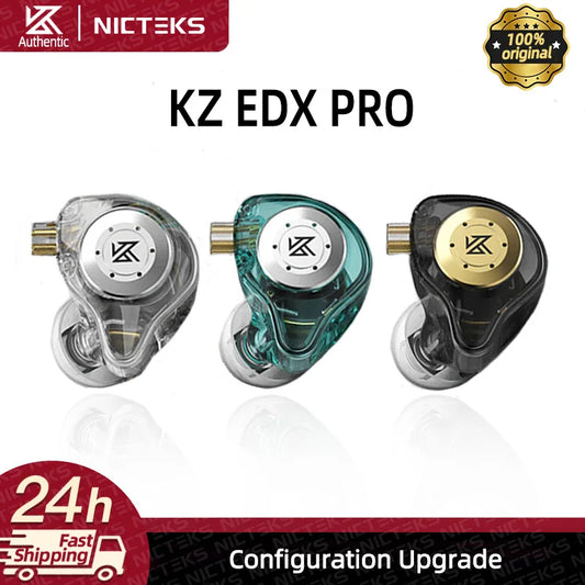 Fones de ouvido KZ EDX PRO Dynamic Drive HIFI Bass  intra-auriculares com cancelamento de ruído