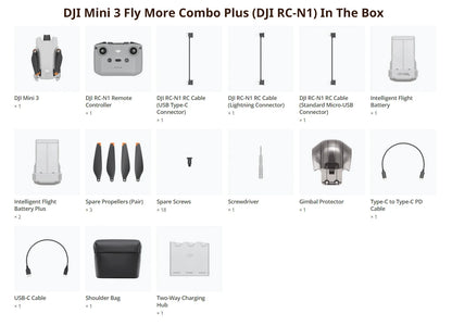 DJI Mini 3 Combo Drone com transmissão de 10 km