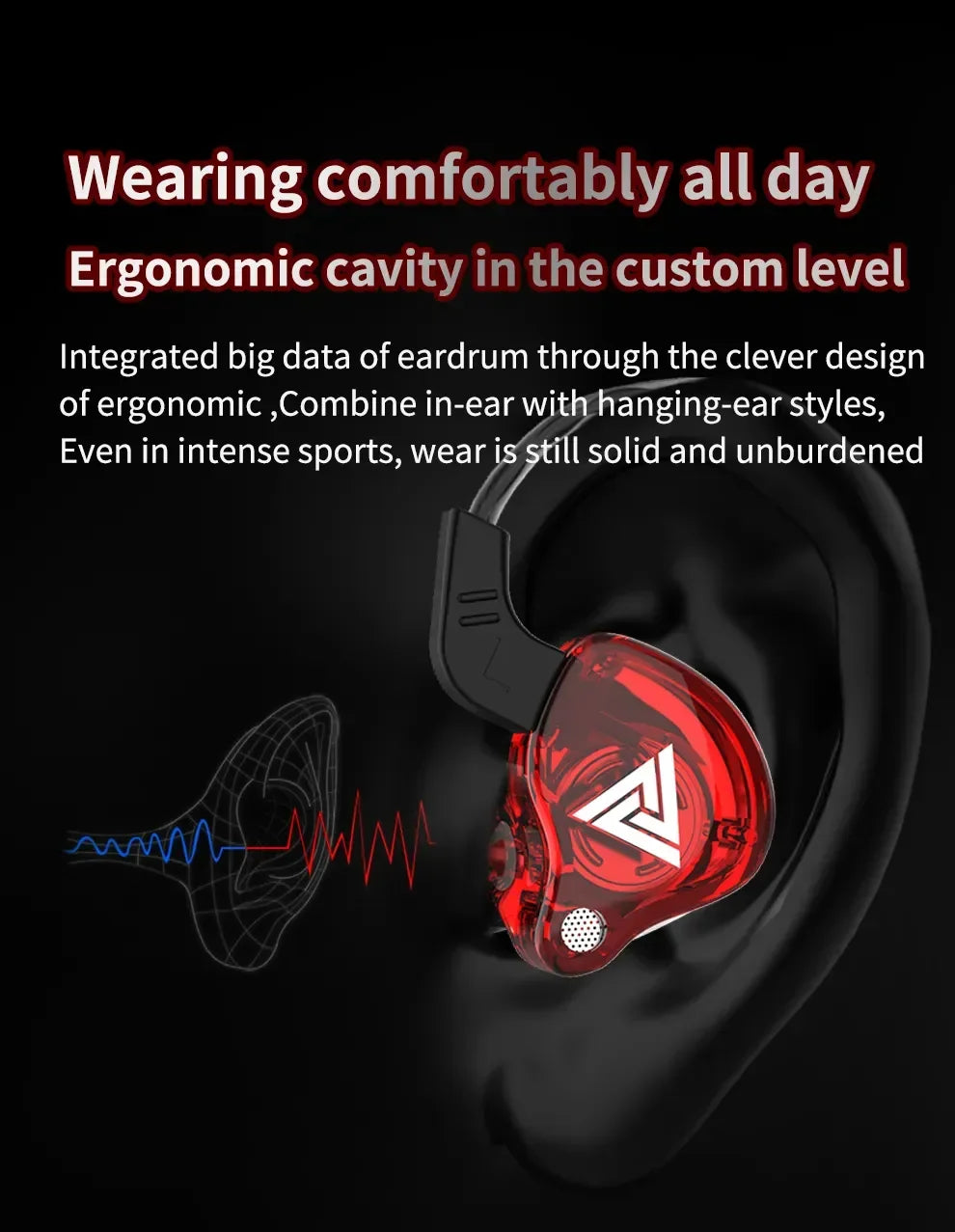 Fones de ouvido QKZ AK6 HiFi com fio de 3,5 mm