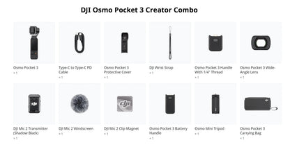 Câmera DJI Osmo Pocket 3 Gimbal 1″ CMOS