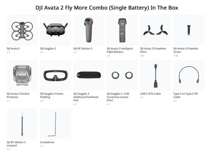 Câmera gimbal DJI AVATA 2 Super-Wide 4K com sensor de imagem de 1/1