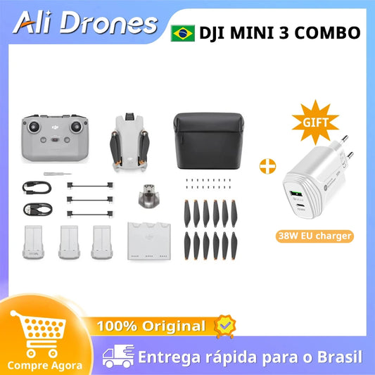 DJI Mini 3 Combo Drone com transmissão de 10 km
