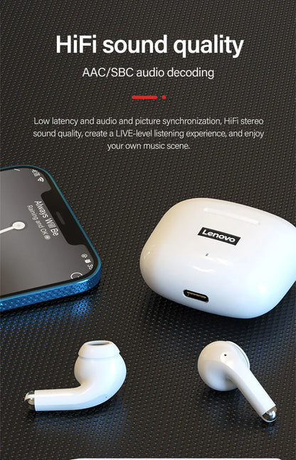 Fones de ouvido Bluetooth sem fio Lenovo LP40Pro