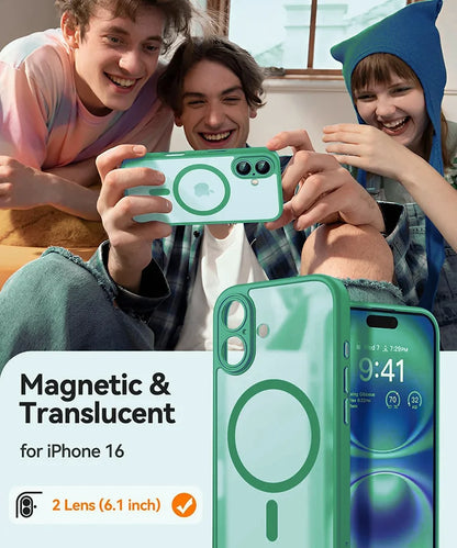 Capa para iPhone 16 15 14 13 Pro Max Plus, capa fosca e translúcida