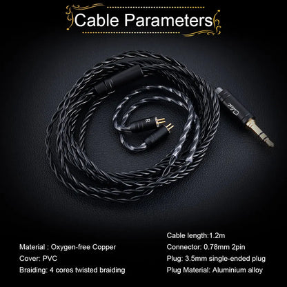 Fones de ouvido Kinera Celest Wyvern pretos com cabo e microfone