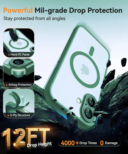 Capa para iPhone 16 15 14 13 Pro Max Plus, capa fosca e translúcida