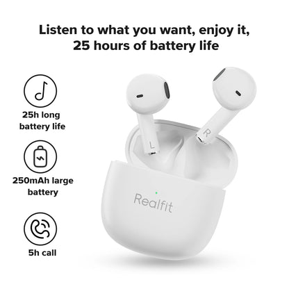 Fone de ouvido Bluetooth Realfit F1